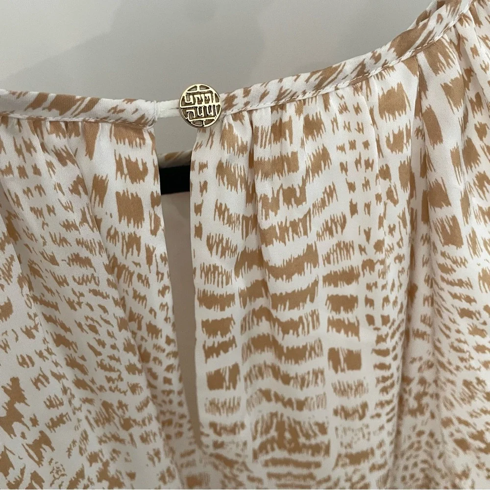 Emily McCarthy Dallas Balloon Sleeve Mini Dress Animal Print Silky Flowy. L6